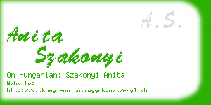 anita szakonyi business card